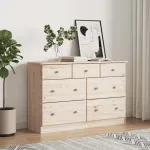 Comodă cu sertare ALTA, 112x35x73 cm, lemn masiv de pin GartenMobel Dekor
