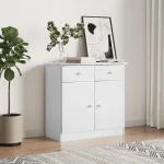 Dulap ALTA, alb, 77x35x73 cm, lemn masiv de pin GartenMobel Dekor