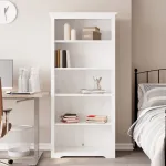 Bibliotecă BODO, alb, 82x40x173 cm, lemn masiv pin, 5 rafturi GartenMobel Dekor