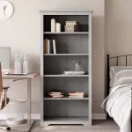 Bibliotecă BODO, gri, 82x40x173 cm, lemn masiv pin, 5 rafturi GartenMobel Dekor