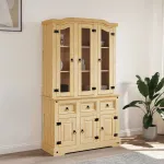 Dulap înalt Corona, maro, 112x43x196 cm, lemn masiv pin mexican GartenMobel Dekor