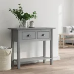 Măsuță consolă "BODO", gri, 91x35x74 cm, lemn masiv de pin GartenMobel Dekor