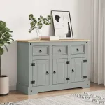 Servantă Corona, gri, 112x43x78 cm, lemn masiv de pin mexican GartenMobel Dekor