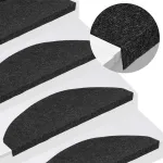 Covorașe de scări autoadezive, 10 buc., negru, 65x22,5x3,5 cm GartenMobel Dekor
