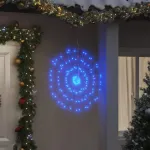 Lumină stelară de Crăciun 140 LED-uri, 4 buc., albastru, 17 cm GartenMobel Dekor