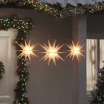 Lumini de Crăciun cu LED-uri, 3 buc., alb, pliabil GartenMobel Dekor