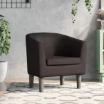 Fotoliu tip cuvă, maro, piele ecologică GartenMobel Dekor