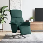 Fotoliu rabatabil cu suport de picioare, verde închis, textil GartenMobel Dekor