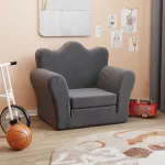Canapea extensibilă pentru copii, antracit, pluș moale GartenMobel Dekor