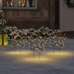 Decor stele luminoase de Crăciun cu țăruși 3 buc. 50 LED 29 cm GartenMobel Dekor