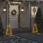 Decorațiune brad cu lumini de Crăciun cu țăruși, 80 LED, 60 cm GartenMobel Dekor