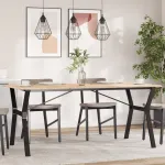 Picioare masă de sufragerie Y-Frame 160x80x73 cm Oţel GartenMobel Dekor