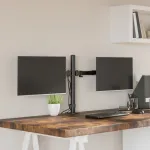 Suport de perete pentru monitor dublu VESA 75/100 mm negru oțel GartenMobel Dekor