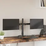 Suport de perete pentru monitor dublu VESA 75/100 mm negru oțel GartenMobel Dekor