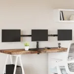 Suport de perete pentru monitor triplu VESA 75/100mm negru oțel GartenMobel Dekor