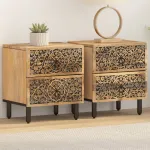 Noptiere, 2 buc., 40x33x46 cm, lemn masiv de acacia   GartenMobel Dekor