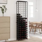 Suport sticle vin, 95 de sticle negru 54x18x200 cm fier forjat GartenMobel Dekor