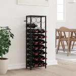 Suport sticle vin 27 de sticle, negru 34x18x100 cm fier forjat GartenMobel Dekor