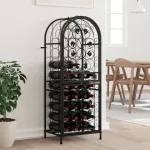 Suport sticle vin 41 de sticle, negru 45x36x120 cm fier forjat GartenMobel Dekor