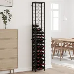 Suport sticle vin 57 de sticle, negru 34x18x200 cm fier forjat GartenMobel Dekor
