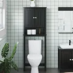 Depozitare deasupra toaletei „BERG” negru 60x27x164,5 cm lemn GartenMobel Dekor