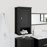 Dulap de baie de perete "BERG" negru, 40x27x71,5 cm, lemn pin GartenMobel Dekor