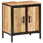 Dulap pentru chiuvetă de baie 55x35x60 cm lemn masiv mango&fier GartenMobel Dekor