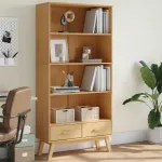 Bibliotecă cu 4 niveluri „OLDEN”, maro, lemn masiv de pin GartenMobel Dekor