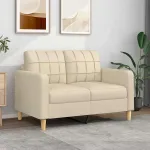 Canapea cu 2 locuri, crem, 120 cm, material textil GartenMobel Dekor