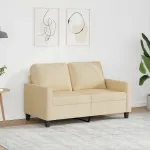 Canapea cu 2 locuri, crem, 120 cm, material textil GartenMobel Dekor
