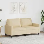 Canapea cu 2 locuri, crem, 140 cm, material textil GartenMobel Dekor