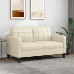Canapea cu 2 locuri, crem, 140 cm, piele ecologică GartenMobel Dekor