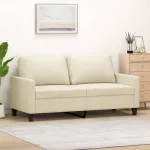 Canapea cu 2 locuri, crem, 140 cm, piele ecologică GartenMobel Dekor