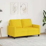 Canapea cu 2 locuri, galben deschis, 120 cm, material textil GartenMobel Dekor
