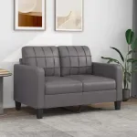 Canapea cu 2 locuri, gri, 120 cm, piele ecologică GartenMobel Dekor