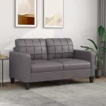 Canapea cu 2 locuri, gri, 140 cm, piele ecologică GartenMobel Dekor