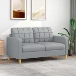 Canapea cu 2 locuri, gri deschis, 140 cm, material textil GartenMobel Dekor