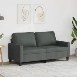 Canapea cu 2 locuri, gri închis, 140 cm, material textil GartenMobel Dekor