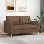 Canapea cu 2 locuri, maro, 140 cm, material textil GartenMobel Dekor