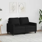 Canapea cu 2 locuri, negru, 120 cm, material textil GartenMobel Dekor