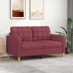 Canapea cu 2 locuri, roșu vin, 140 cm, material textil GartenMobel Dekor