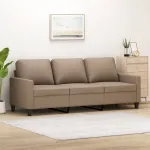 Canapea cu 3 locuri, cappuccino, 180 cm, piele ecologică GartenMobel Dekor