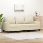 Canapea cu 3 locuri, crem, 180 cm, piele ecologică GartenMobel Dekor