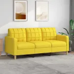 Canapea cu 3 locuri, galben deschis, 180 cm, material textil GartenMobel Dekor