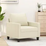 Canapea de o persoană, crem, 60 cm, piele ecologică GartenMobel Dekor