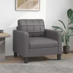 Canapea de o persoană, gri, 60 cm, piele ecologică GartenMobel Dekor
