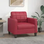 Canapea de o persoană, roșu vin, 60 cm, piele ecologică GartenMobel Dekor