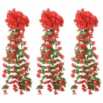 Ghirlande de flori, 3 buc., roșu, 85 cm GartenMobel Dekor