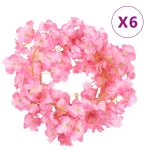 Ghirlande de flori, 6 buc., roz închis, 180 cm GartenMobel Dekor