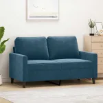 Canapea cu 2 locuri, albastru, 120 cm, catifea GartenMobel Dekor
